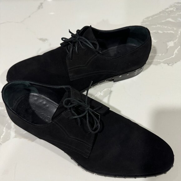 JIMMY CHOO Mens Axel Black Suede Studded Oxfords Size EU 44/ US 11 main image 14
